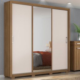 Guarda Roupa 3 Portas 2 Gavetas Com Pés Quadrado Residence D02 Amendola/Off White - Mpozenato - 2