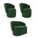 Ver imagem 2 de Sofá Namoradeira e 2 Poltronas Orgânica para Sala Malu Veludo Verde M11 - D’Rossi