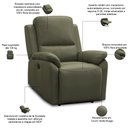 Ver imagem 3 de Poltrona do Papai Retrátil Reclinável Elétrica Aniche L06 Couro Verde Musgo - Lyam Decor
