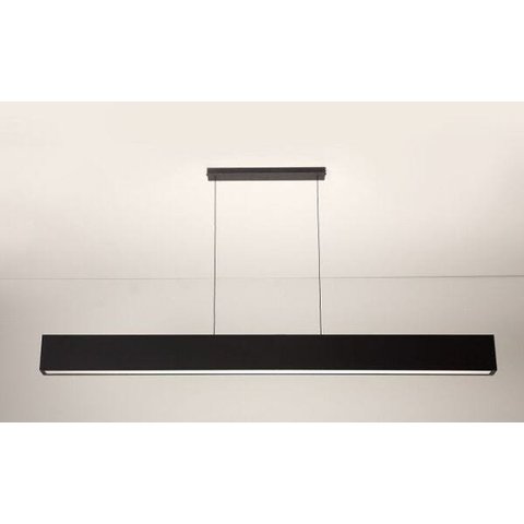 Luminária Pendente 1 Lâmp. Retangular 65cm Alumínio Preto Arky