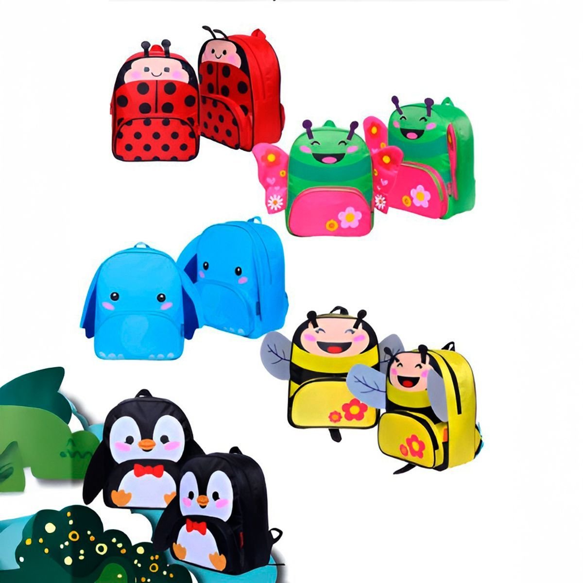 Mochila Infantil Personagens Bichinhos Escolar Borboleta - 5