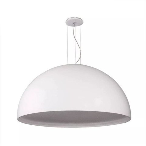 Luminária Pendente Meia Lua 100cm Redondo Branco Luna