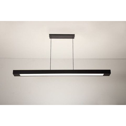 Luminária Pendente 2 Lâmp. Retangular 125cm Alumínio Preto Arky