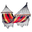 Ver imagem 1 de Rede De Dormir e Descanso Para Casal Colorida 100% Algodão Com Madeira