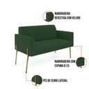 Ver imagem 3 de Sofá Namoradeira e 2 Poltronas Pé de Ferro Dourado Marisa Veludo