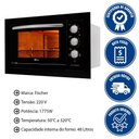 Ver imagem 1 de Kit Forno Elétrico 48l + Micro-ondas 25l Fischer Fit Line Embutir Preto 220v