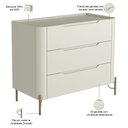 Ver imagem 2 de Cômoda para Quarto Closet Orgânica 3 Gavetas Pés Industrial Dourado Bliss I03 Luna - Lyam Decor