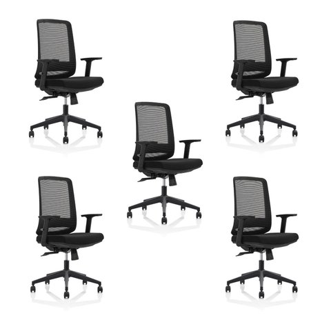 Kit 5 Cadeiras de Escritório Ergonômicas Diretor Confortáveis Reclináveis Netflex