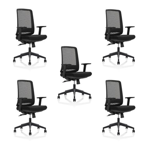 Kit 5 Cadeiras de Escritório Ergonômicas Diretor Confortáveis Reclináveis Netflex