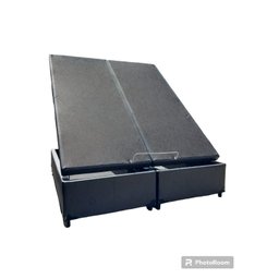Cama Box Baú Queen Bipartido Linhão Preto Com Pistão A Gás - 3