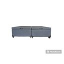 Ver imagem 1 de Cama Box Baú Queen Bipartido Linhão Preto Com Pistão A Gás