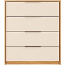 Ver imagem 1 de Cômoda para Quarto Alina 4 Gavetas MDF/MDP Puxadores Metal Cinamomo-Off White