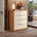 Ver imagem 5 de Cômoda para Quarto Alina 4 Gavetas MDF/MDP Puxadores Metal Cinamomo-Off White