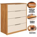 Ver imagem 6 de Cômoda para Quarto Alina 4 Gavetas MDF/MDP Puxadores Metal Cinamomo-Off White