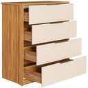 Ver imagem 3 de Cômoda para Quarto Alina 4 Gavetas MDF/MDP Puxadores Metal Cinamomo-Off White