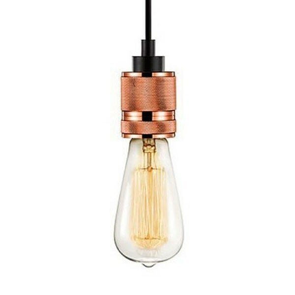 Pendente Retro Industrial Soquete Rosegold Loft Luminária Vintage Lustre Design Edison LM1654 - 1