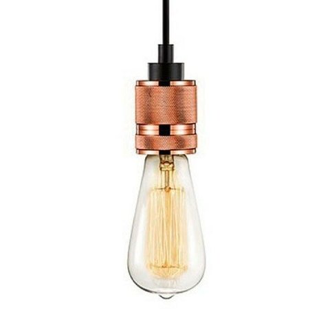 Pendente Retro Industrial Soquete Rosegold Loft Luminária Vintage Lustre Design Edison LM1654