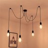 Pendente Aranha 4 lâmpadas Retro Industrial Preto Loft Luminária Vintage Lustre Design Spider Edison - 1