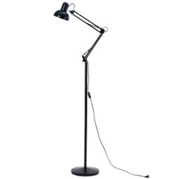 Luminária Piso Chão Articulável Retrô Vintage Leitura Preta 1,90m LM1664 - 1