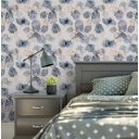 Ver imagem 2 de Papel de Parede Floral em Degradê Azul e Bege - 3,00x0,50m