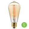 Lâmpada Filamento de Carbono 40w 220v E27 St64 Retrô Kit 16 - 1