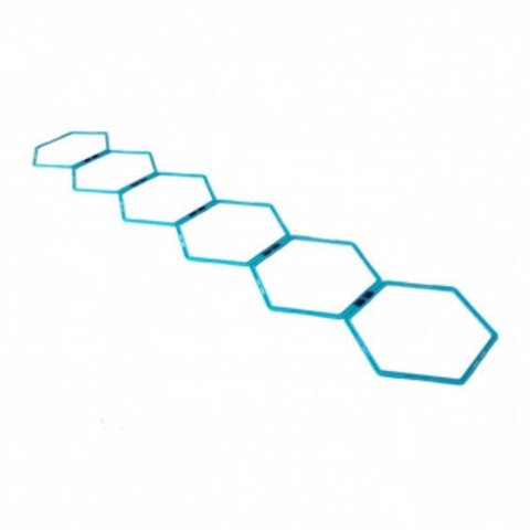 Argolas Obstaculos de Agilidade Hexagonal Training Ring Azul Turquesa 6 Unidades liveup