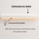 Ver imagem 3 de Prateleira MDF 30mm LED 150x20 Suporte Invisivel Branco 3000k 110V