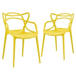 Kit 2 Cadeiras Masters Allegra - Amarelo - 1 Kit 2 Cadeiras Masters Allegra - Amarelo - 1