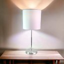 Ver imagem 3 de Kit 2 Luminaria Abajur Cúpula Creme Eco Plus Quarto Cabeceira Life Cor:cúpula Creme