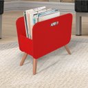 Ver imagem 2 de Porta Revistas Laqueado Escritório Chão Revisteiro Vermelho