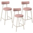 Ver imagem 1 de Kit 03 Banquetas Baixa Bar Cozinha Sala de Jantar Aço Milão Arena L02 Linho Rosa - Lyam Decor