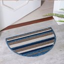 Ver imagem 2 de Capacho Tapete Porta Entrada Meia Lua 38x60 Strips Azul