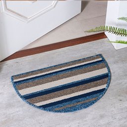Capacho Tapete Porta Entrada Meia Lua 38x60 Strips Azul - 2