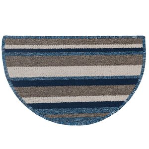 Capacho Tapete Porta Entrada Meia Lua 38x60 Strips Azul