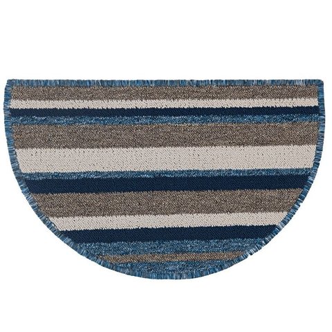 Capacho Tapete Porta Entrada Meia Lua 38x60 Strips Azul