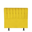 Ver imagem 1 de Cabeceira Estofada Kiara 90cm Solteiro para Cama Box Quarto Suede Amarelo - Ahazzo Móveis