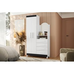 Gaveteiro Anita Branco/Titanium Rosa Azul com Nicho - 8