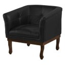 Ver imagem 1 de Poltrona Decorativa Noah Couro Preto Fosco - Gran Belo