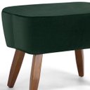 Ver imagem 2 de Puff Decorativo Sala de Estar Pés de Madeira Naomi Veludo Verde - Gran Belo