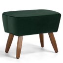 Ver imagem 1 de Puff Decorativo Sala de Estar Pés de Madeira Naomi Veludo Verde - Gran Belo