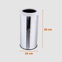 Ver imagem 2 de Lixeira Inox 25L Aro Esmaltado Cesto De Lixo Reciclável Cozinha - Branco
