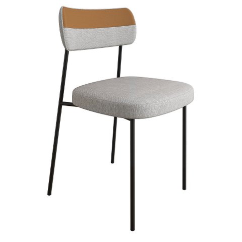 Cadeira Decorativa Estofada para Sala de Jantar Melina F01 Linho Cinza - Lyam Decor