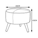 Ver imagem 4 de Puff Decorativo Redondo Pés Palito Couro Fendi - Gran Belo