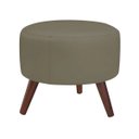 Ver imagem 1 de Puff Decorativo Redondo Pés Palito Couro Fendi - Gran Belo