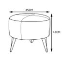 Ver imagem 4 de Puff Decorativo Redondo Pés Metal Couro Fendi - Gran Belo