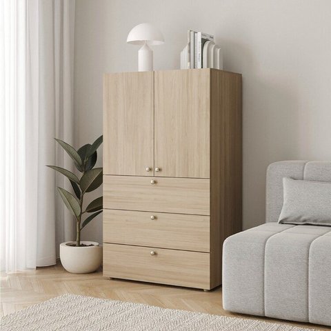 Módulo 70x120 2 Portas 3 Gavetas Frame CabeCasa MadeiraOriginals