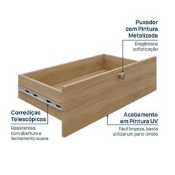Módulo 70x120 2 Portas 3 Gavetas Frame Cabecasa madeiramadeira - 8