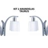 Kit 2 Arandela de Parede Sala Quarto Aço Vidro Taurus - 1