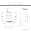 Ver imagem 5 de Guarda Roupa Dormitório Modulado Paris Casal 1,38 M Canto Reto - Roupeiro Luciane M02:branco
