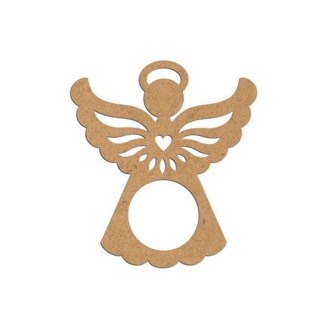 Porta Guardanapo Anjinho Mdf Cru Kit com 4 Peças 7cmx8cm - Cria Arte Laser Cru